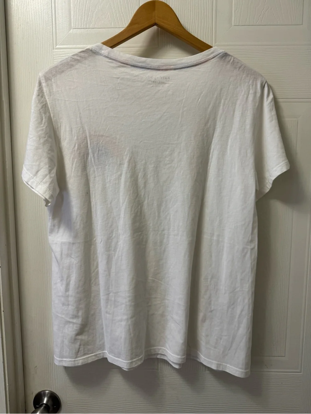 kate spade white tee with rainbow trim